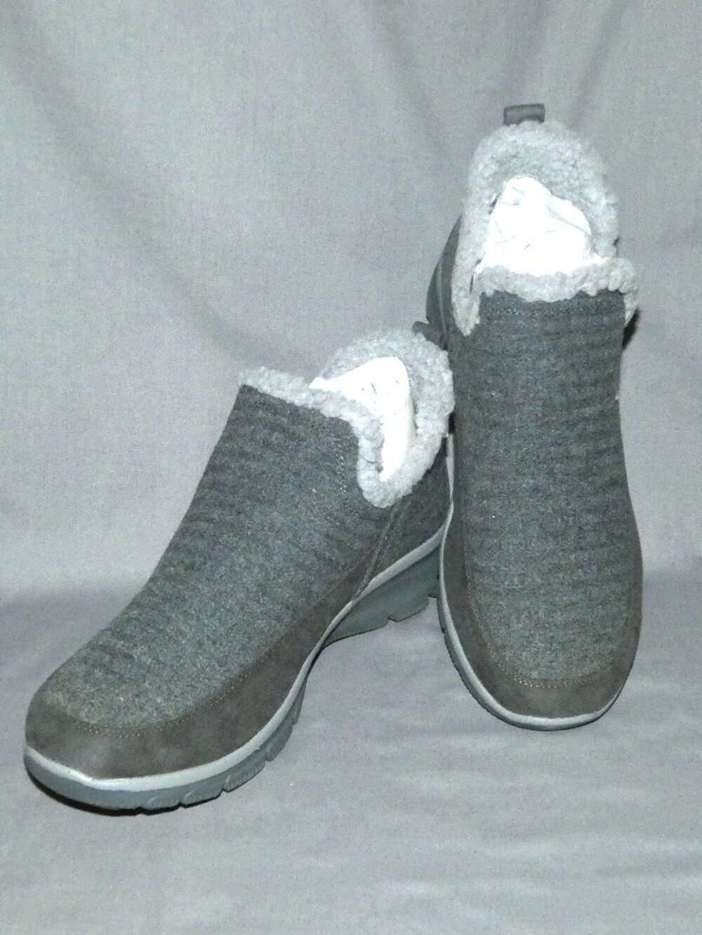 Skechers Charcoal Easy Going Winter Kiss Slip On Shoes Women 11 Relaxed Fit